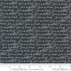 Flirt Black Love Is Patient Yardage by Sweetwater for Moda Fabrics