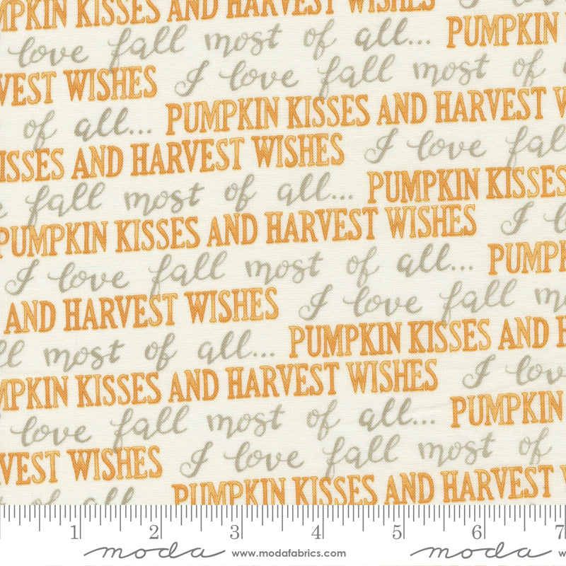Harvest Wishes Whitewashed Fall Words Yardage by Deb Strain for Moda Fabrics
