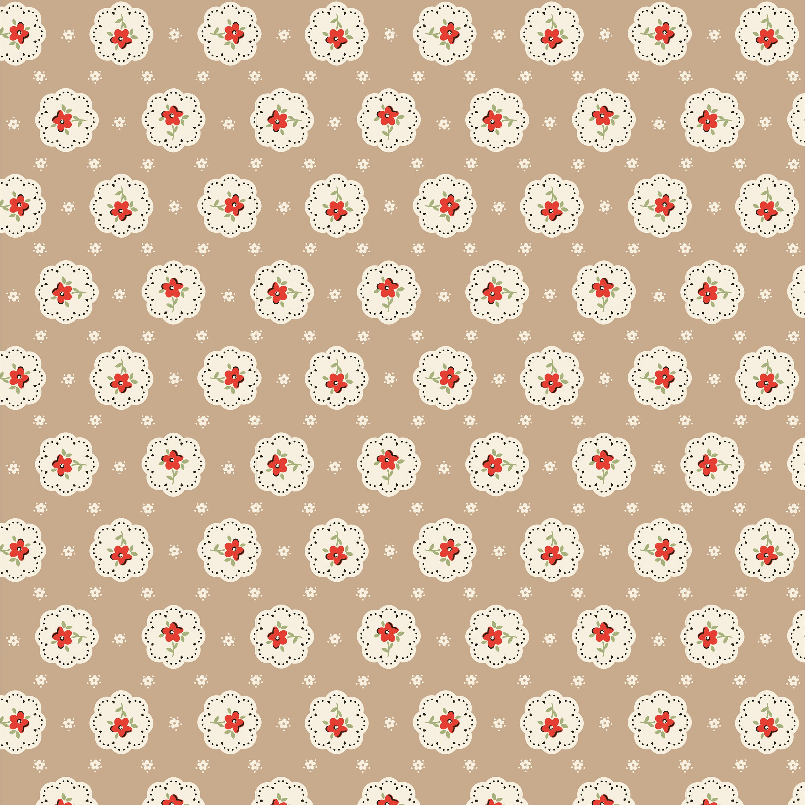 My Favorite Things Brown Bake Sale Yardage by Lori Woods for Poppie Cotton Fabrics