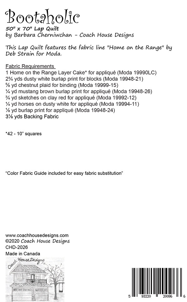 Bootaholic Quilt Pattern by Coach House Designs