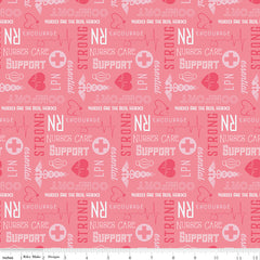 Nobody Fights Alone Pink Nurse Yardage by Riley Blake Designs