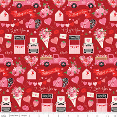 Falling In Love Red Main Yardage by Dani Mogstad for Riley Blake Designs