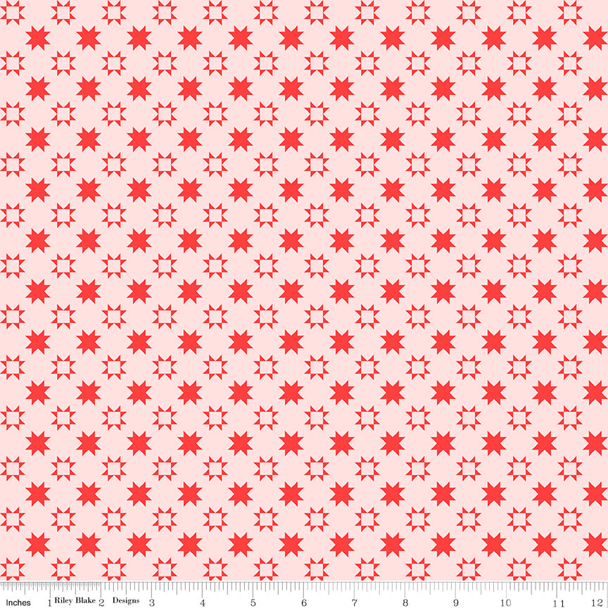Quilt Fair Pink Stars Yardage by Tasha Noel for Riley Blake Designs