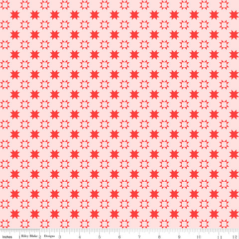 Quilt Fair Pink Quilty Stars Yardage by Tasha Noel for Riley Blake Designs