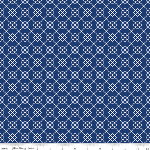 Quilt Fair Navy Quilty Chain Yardage by Tasha Noel for Riley Blake Designs