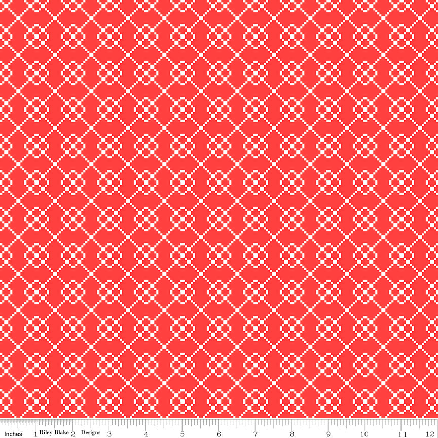 Quilt Fair Red Quilty Chain Yardage by Tasha Noel for Riley Blake Designs