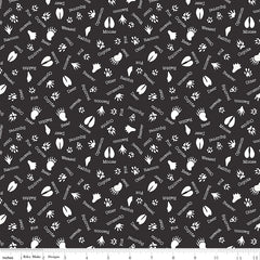 Into The Woods Black Tracks Yardage by Lori Whitlock for Riley Blake Designs