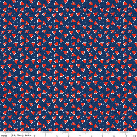 Red White & Bang! Navy Watermelon Yardage by Sandy Gervais for Riley Blake Designs