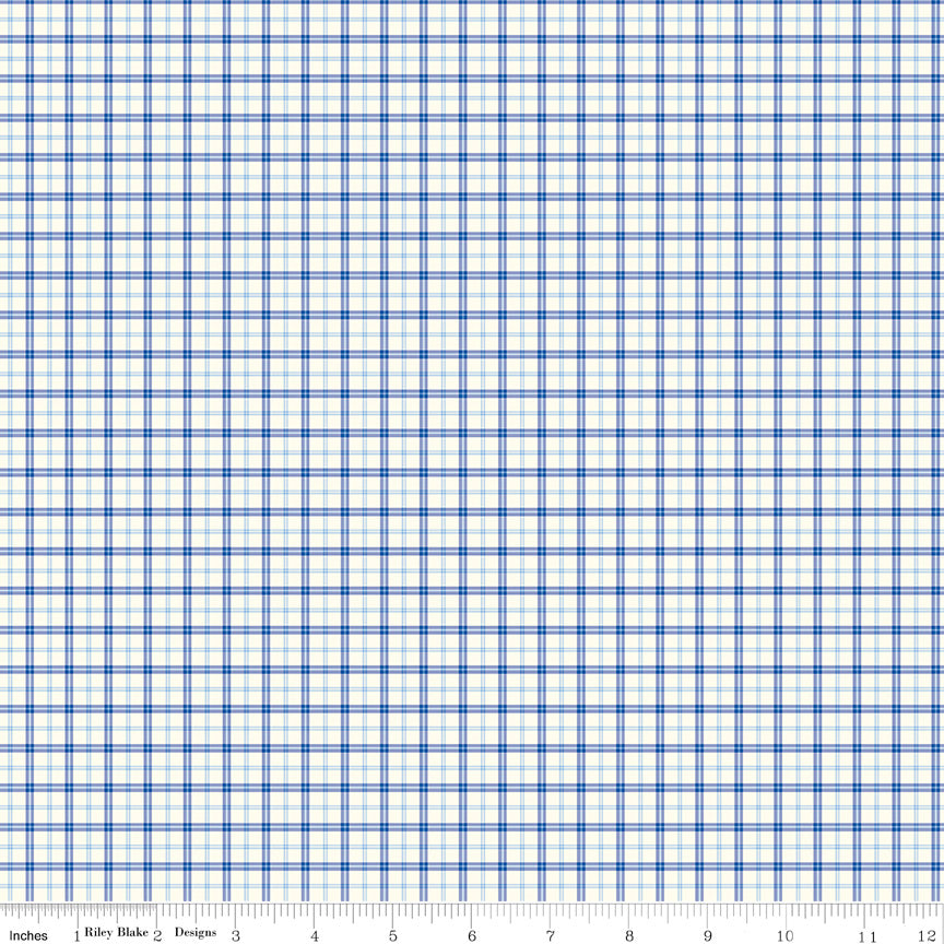 Red White & Bang! Cream Plaid Yardage by Sandy Gervais for Riley Blake Designs