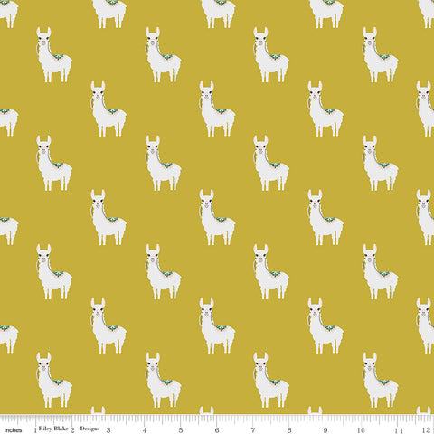 Hibiscus Citron Alpacas Yardage by Simple Simon and Co. for Riley Blake Designs