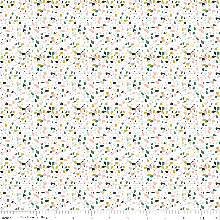 Hibiscus White Confetti Yardage by Simple Simon and Co. for Riley Blake Designs