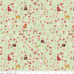 Enchanted Meadow Green Forest Friends Yardage by Beverly McCullough for Riley Blake Designs