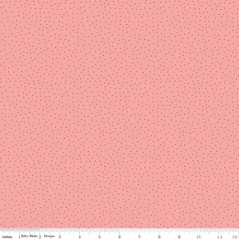 BOLT END 39" Enchanted Meadow Coral Dots Yardage by Beverly McCullough for Riley Blake Designs