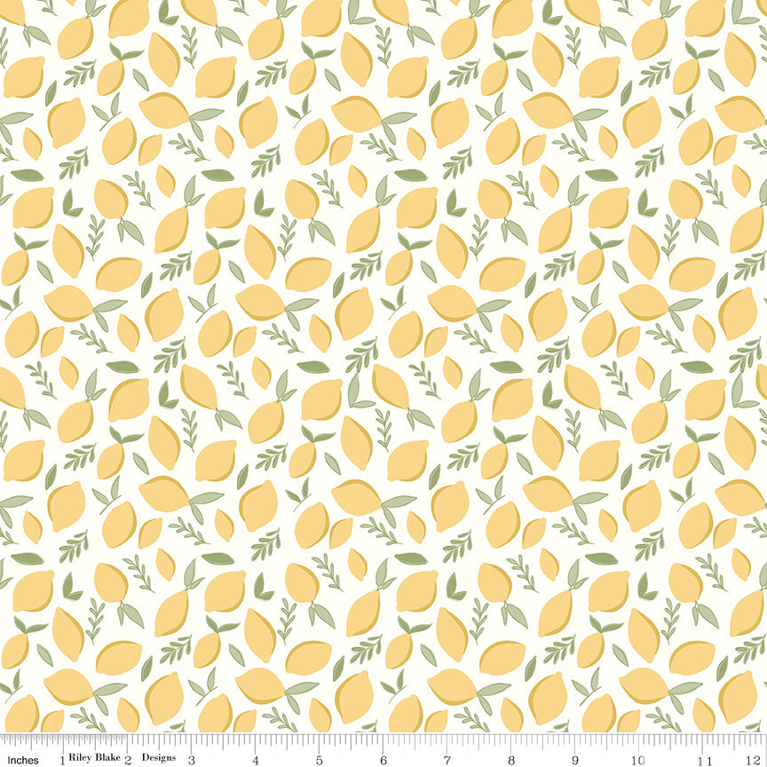 Daybreak Cream Lemons Yardage by Fran Gulick for Riley Blake Designs