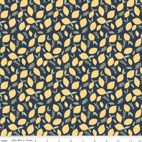 Daybreak Midnight Lemons Yardage by Fran Gulick for Riley Blake Designs