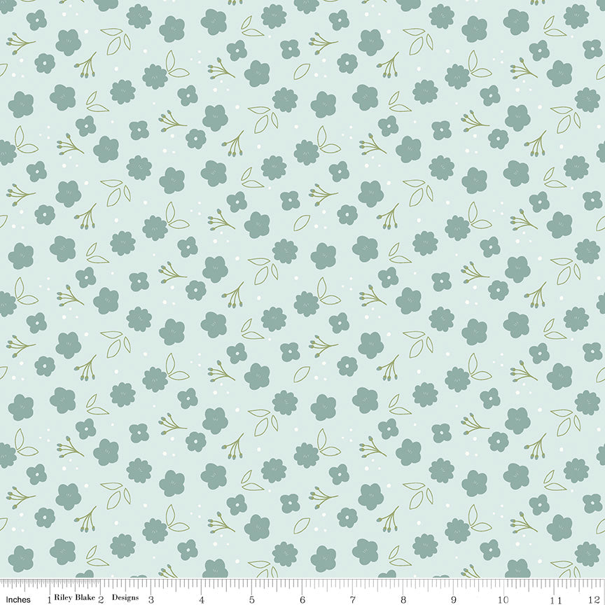 Daybreak Mist Flowers Yardage by Fran Gulick for Riley Blake Designs