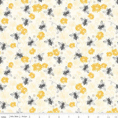 Honey Bee Parchment Floral by My Mind's Eye for Riley Blake Designs