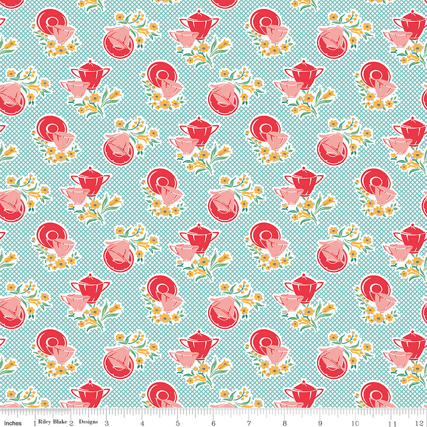 Cook Book Cottage Dishes Yardage by Lori Holt for Riley Blake Designs