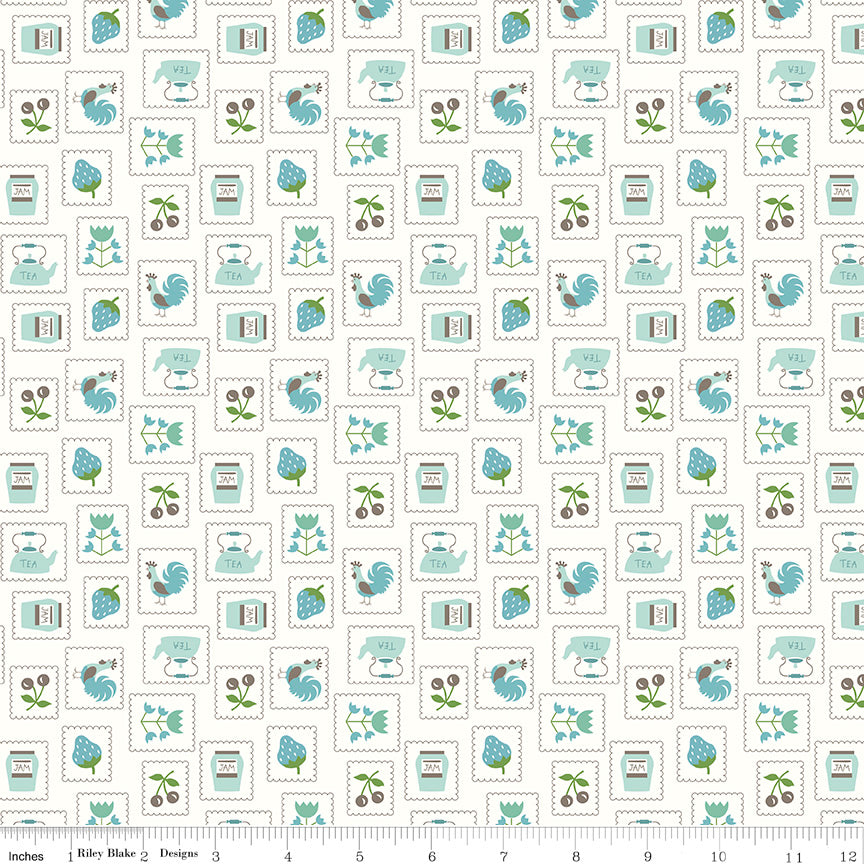 Cook Book Cottage Stamps Yardage by Lori Holt for Riley Blake Designs