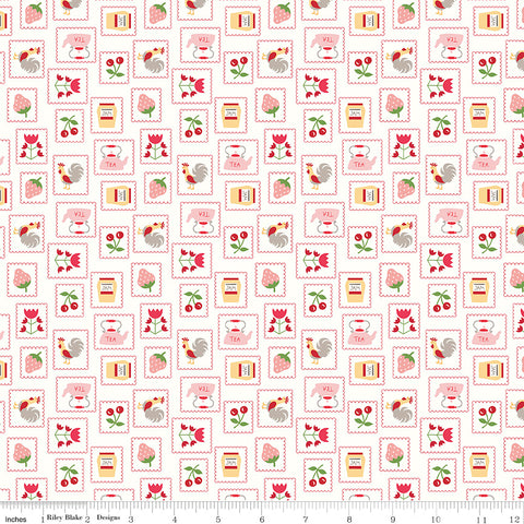 Cook Book Red Stamps Yardage by Lori Holt for Riley Blake Designs