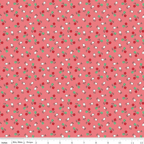 Cook Book Cayenne Tulips Yardage by Lori Holt for Riley Blake Designs