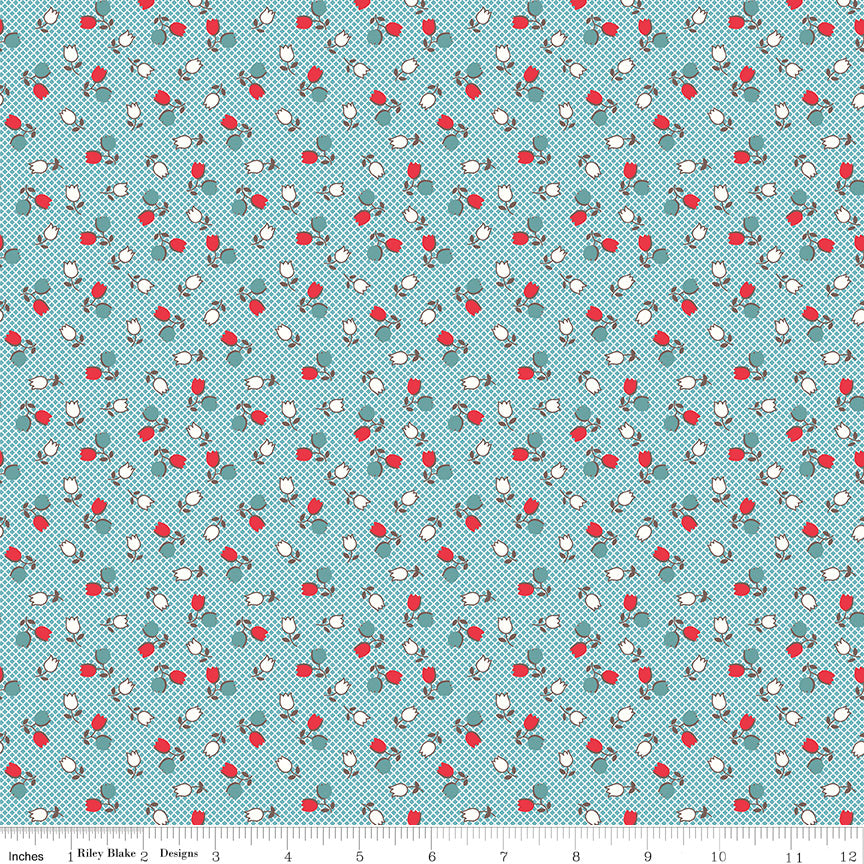 Cook Book Cottage Tulips Yardage by Lori Holt for Riley Blake Designs