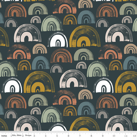 The Waterhole Midnight Rainbows Yardage by Gabrielle Neil Design for Riley Blake Designs