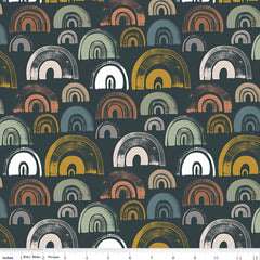 The Waterhole Midnight Rainbows Yardage by Gabrielle Neil Design for Riley Blake Designs