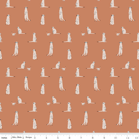 The Waterhole Rust Meerkat Yardage by Gabrielle Neil Design for Riley Blake Designs