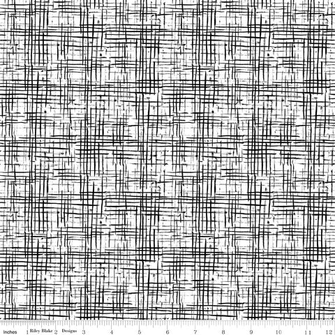 The Waterhole Black Hatching Yardage by Gabrielle Neil Design for Riley Blake Designs