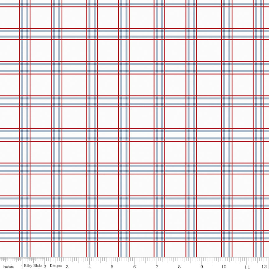 American Dream Off White Plaid Yardage by Dani Mogstad for Riley Blake Designs