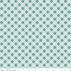 Bee Plaids Teal Scarecrow Yardage by Lori Holt for Riley Blake Designs
