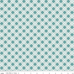 Bee Plaids Teal Scarecrow Yardage by Lori Holt for Riley Blake Designs