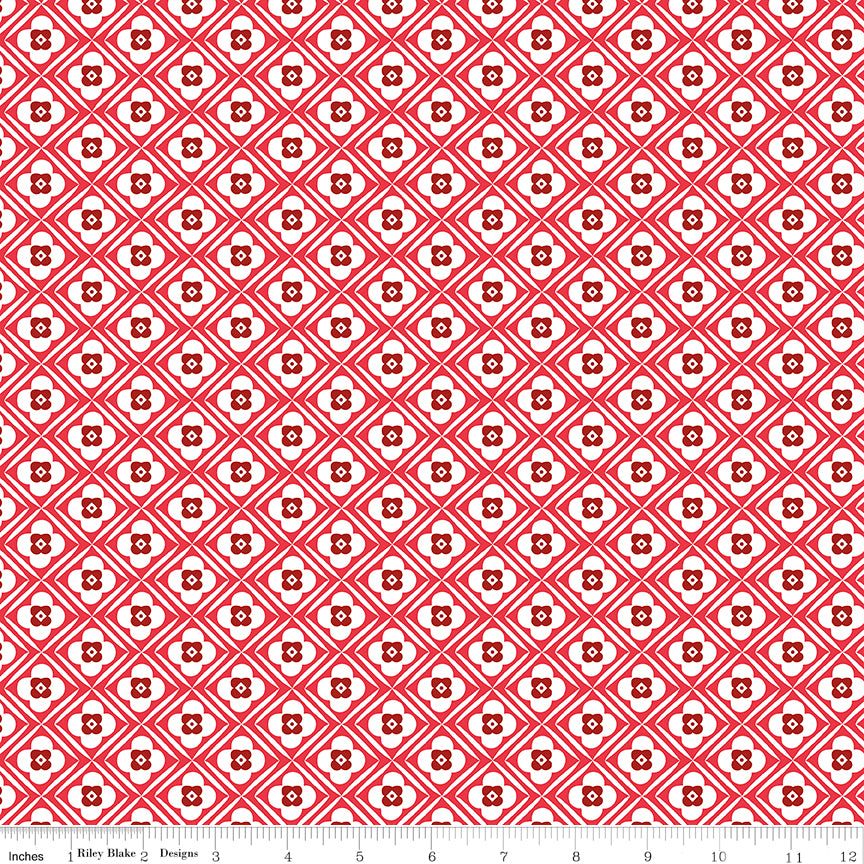 Bee Plaids Cayenne Hugs Yardage by Lori Holt for Riley Blake Designs
