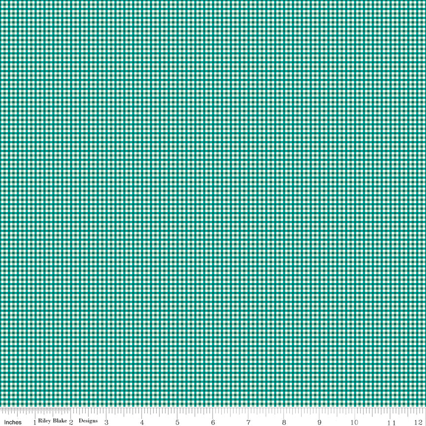 Bee Plaids Jade Harvest Yardage by Lori Holt for Riley Blake Designs