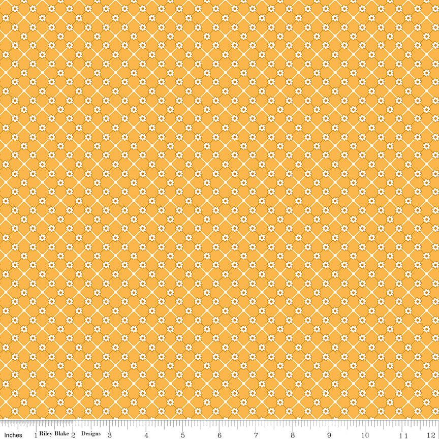 Bee Plaids Daisy Sunflower Yardage by Lori Holt for Riley Blake Designs