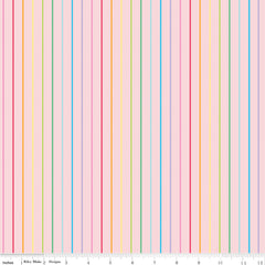 Sunshine Blvd Pink Stripes Yardage by Amber Kemp-Gerstel for Riley Blake Designs