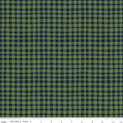 Love You S'more Olive Gingham Yardage by Gracey Larson for Riley Blake Designs