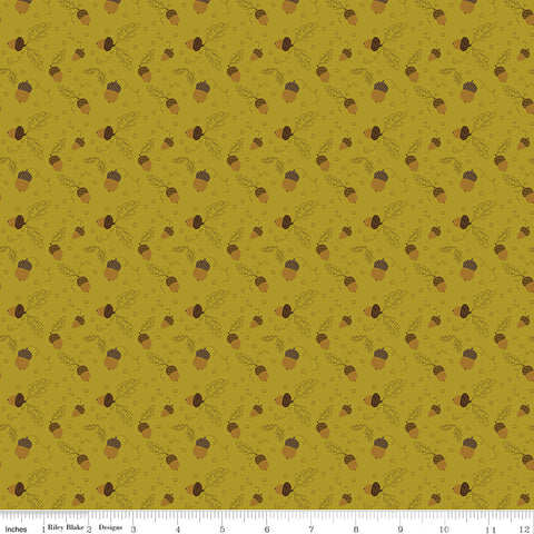 Awesome Autumn Olive Acorns Yardage by Sandy Gervais for Riley Blake Designs