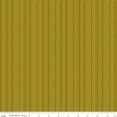 Awesome Autumn Olive Stripes Yardage by Sandy Gervais for Riley Blake Designs
