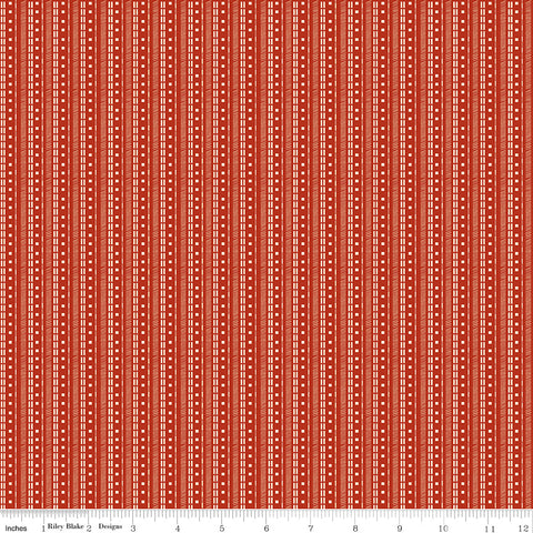 Awesome Autumn Red Stripes Yardage by Sandy Gervais for Riley Blake Designs