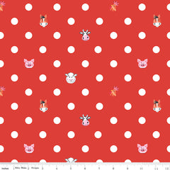Coloring On The Farm Red Dots Yardage by Riley Blake Designs