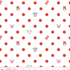 Coloring On The Farm White Dots Yardage by Riley Blake Designs