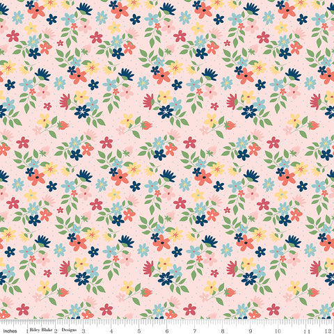 Sew Much Fun Pink Floral Yardage by Echo Park Paper for Riley Blake Designs