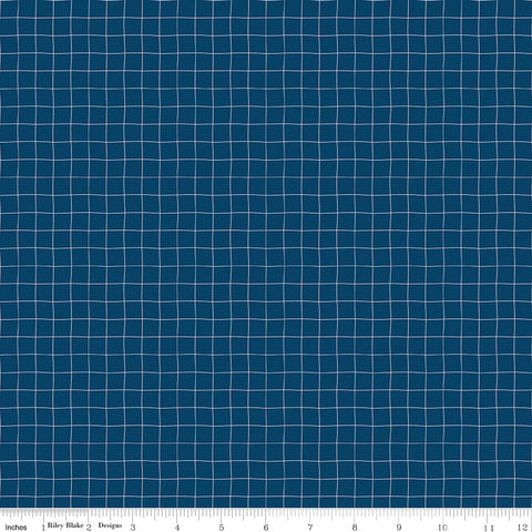 Sew Much Fun Navy Grid Yardage by Echo Park Paper for Riley Blake Designs