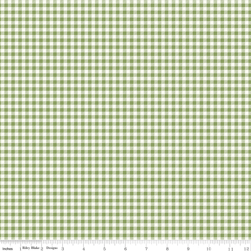 Bee Ginghams Lettuce Tina Yardage by Lori Holt for Riley Blake Designs