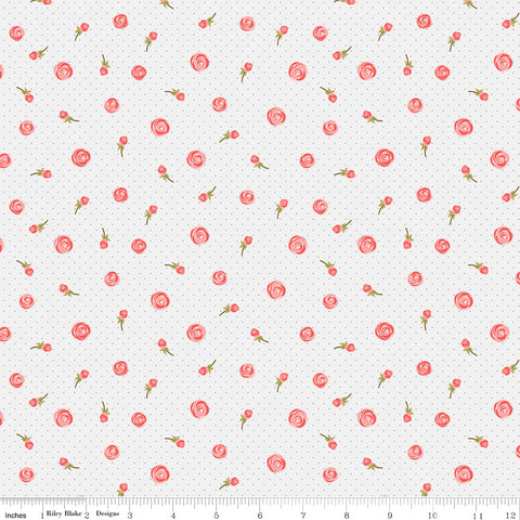 Fable Off White Buds Yardage by Jill Finley for Riley Blake Designs