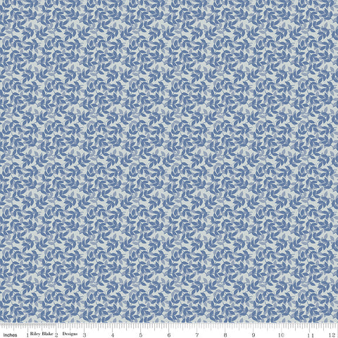 With A Flourish Denim Leaves Yardage by Simple Simon and Co. for Riley Blake Designs