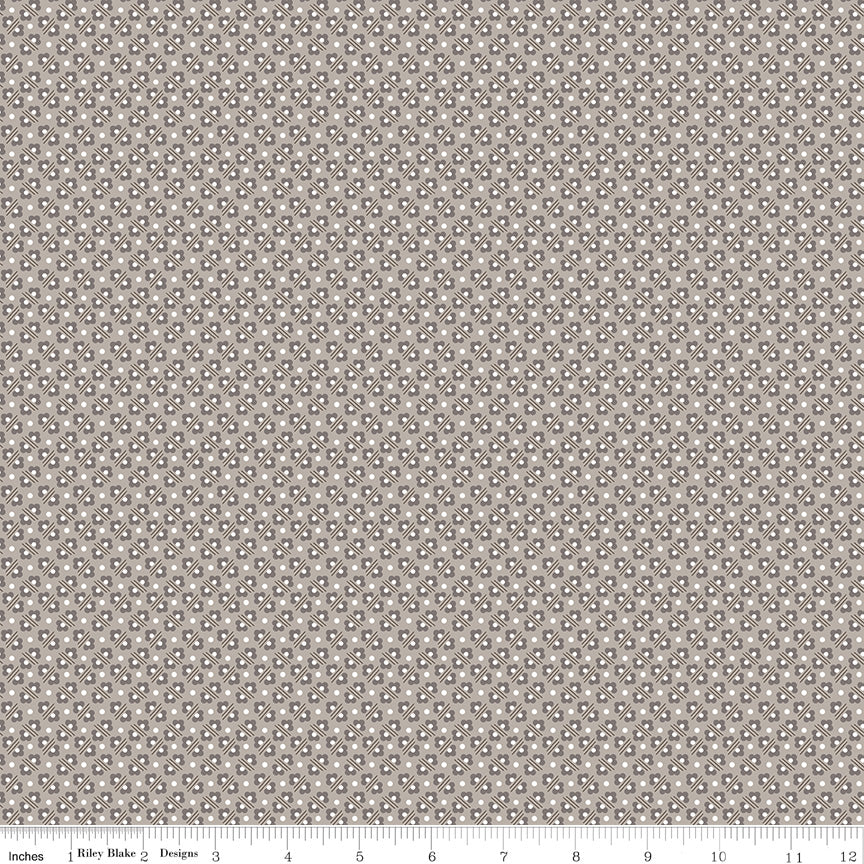 Calico Pewter Flowerbed Yardage by Lori Holt for Riley Blake Designs