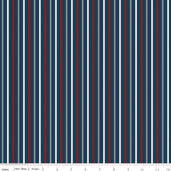 Red White And True Navy Stripes Yardage by Dani Mogstad for Riley Blake Designs